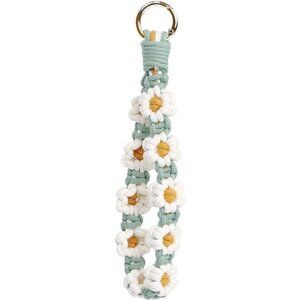Floral Weave Exquisite Keyring Holder Bracelet Handmade Wrist Lanyard  for Women